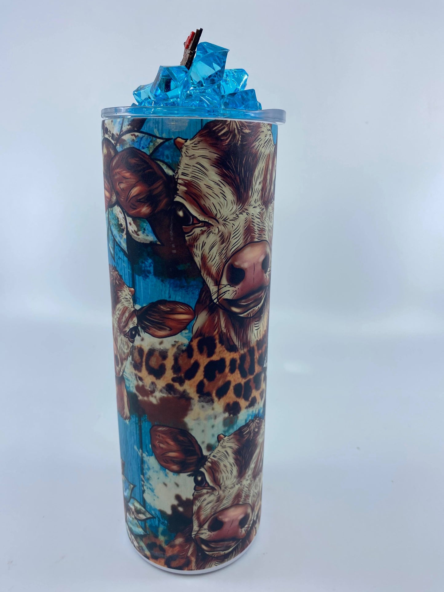 READY TO SHIP - 20 Ounce Skinny Glow in the Dark - Baby Cow