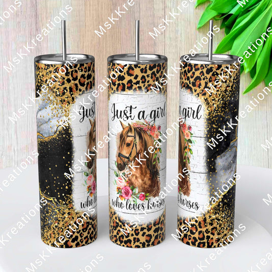 TO BE MADE - 20 Ounce Skinny Glow in the Dark - Just a Girl Who Loves Horses