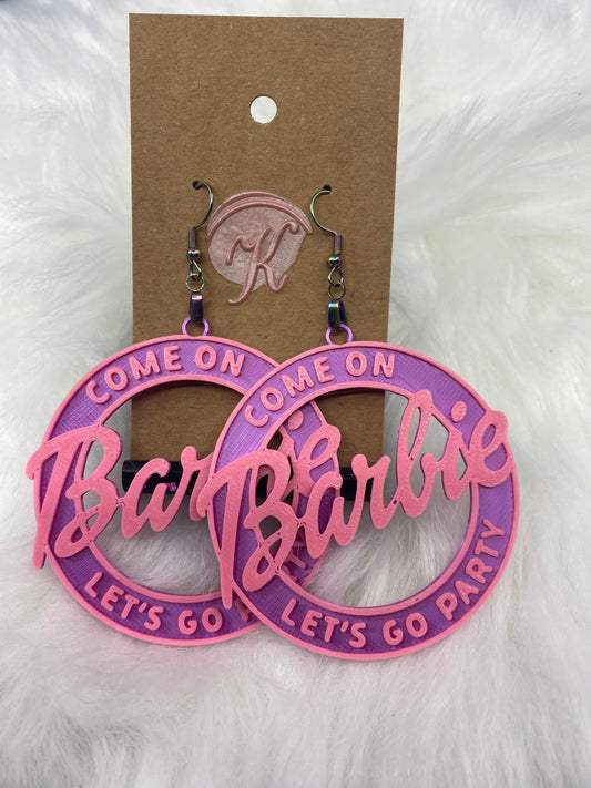 3D Printed Jewelry - Pink & Purple Barbie Lets Party