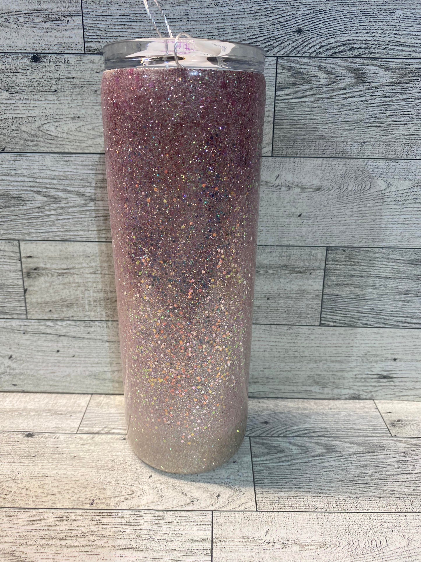 SOLD - 20 Ounce Skinny Glittered Epoxy - Sweater Weather