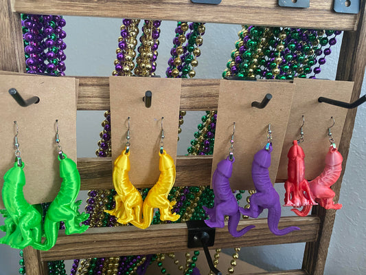 Mini "Cockasaurus Rex" French Hook Earrings