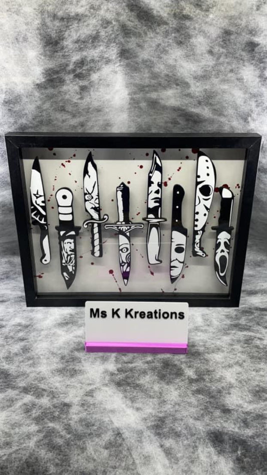 3D Printed Killers Knives Shadow Box