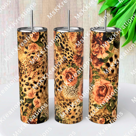 TO BE MADE - 20 Ounce Skinny Glow in the Dark - Floral Cheetah