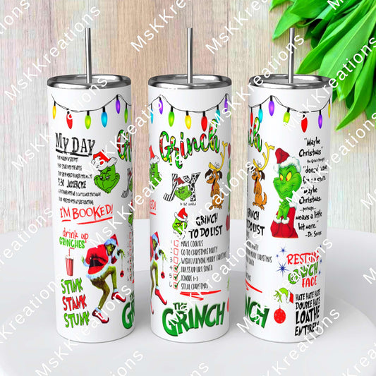 TO BE MADE - 20 Ounce Skinny Glow in the Dark - The Grinch