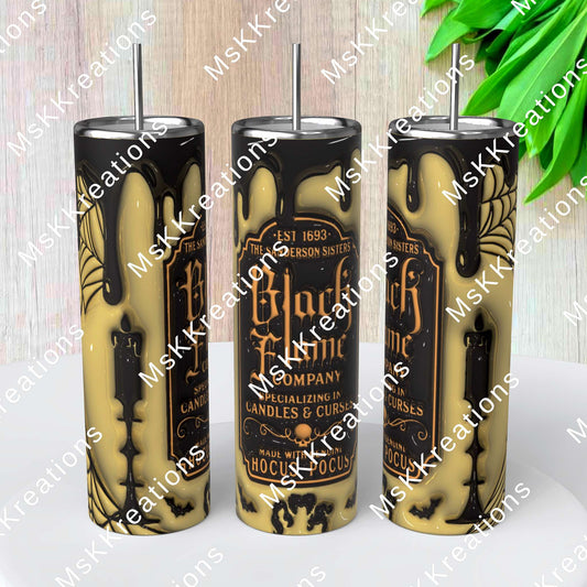 TO BE MADE - 20 Ounce Skinny Glow in the Dark - Black Flame Candle