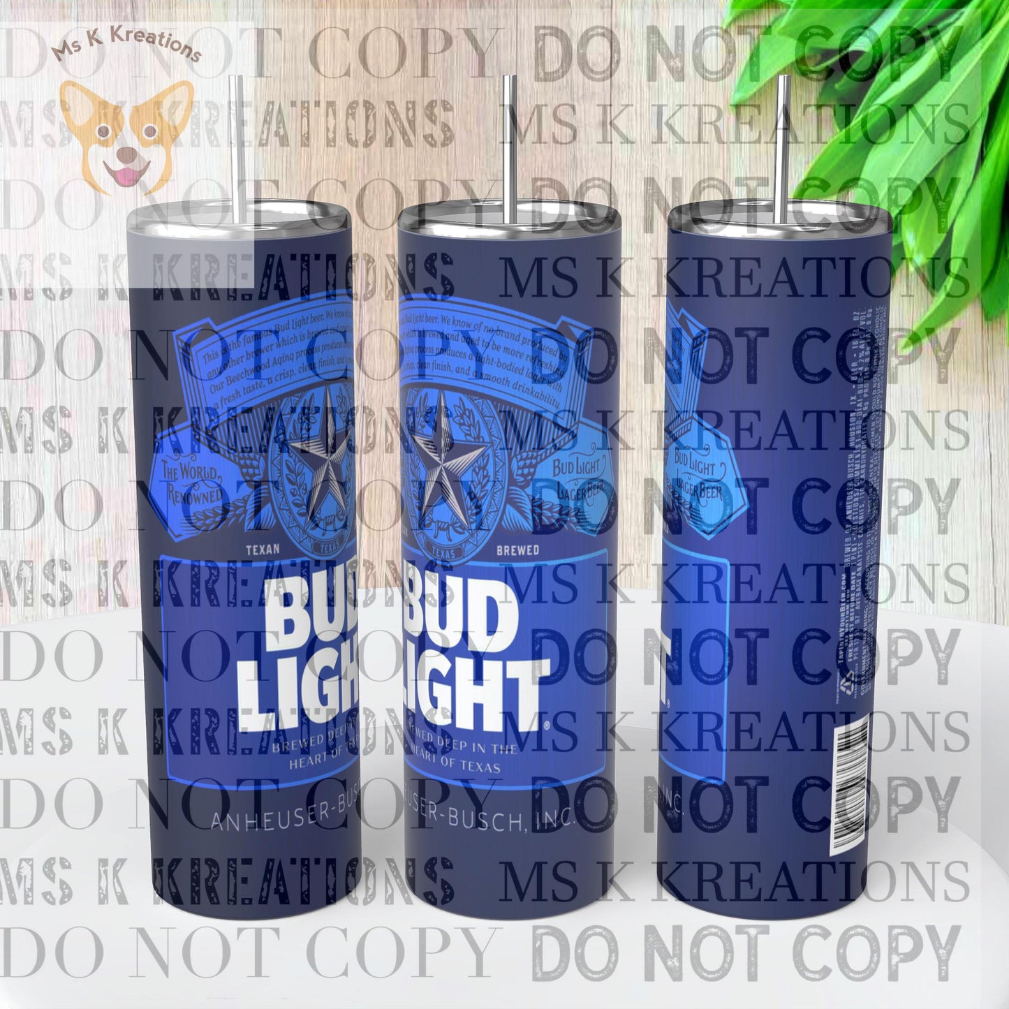 TO BE MADE - 20 Ounce Skinny Glow in the Dark - Bud Light