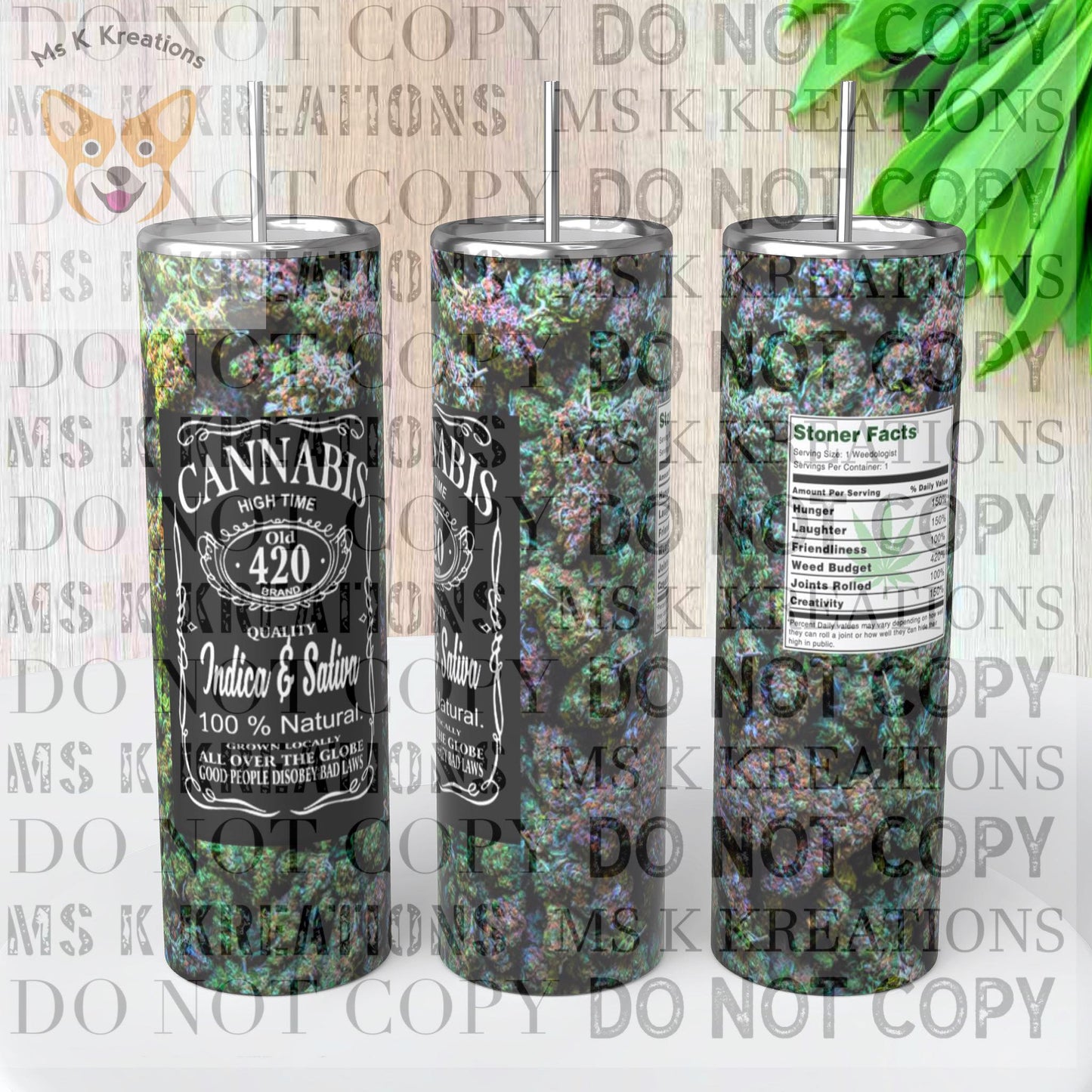 TO BE MADE - 20 Ounce Skinny Glow in the Dark - Cannabis 420 Bud