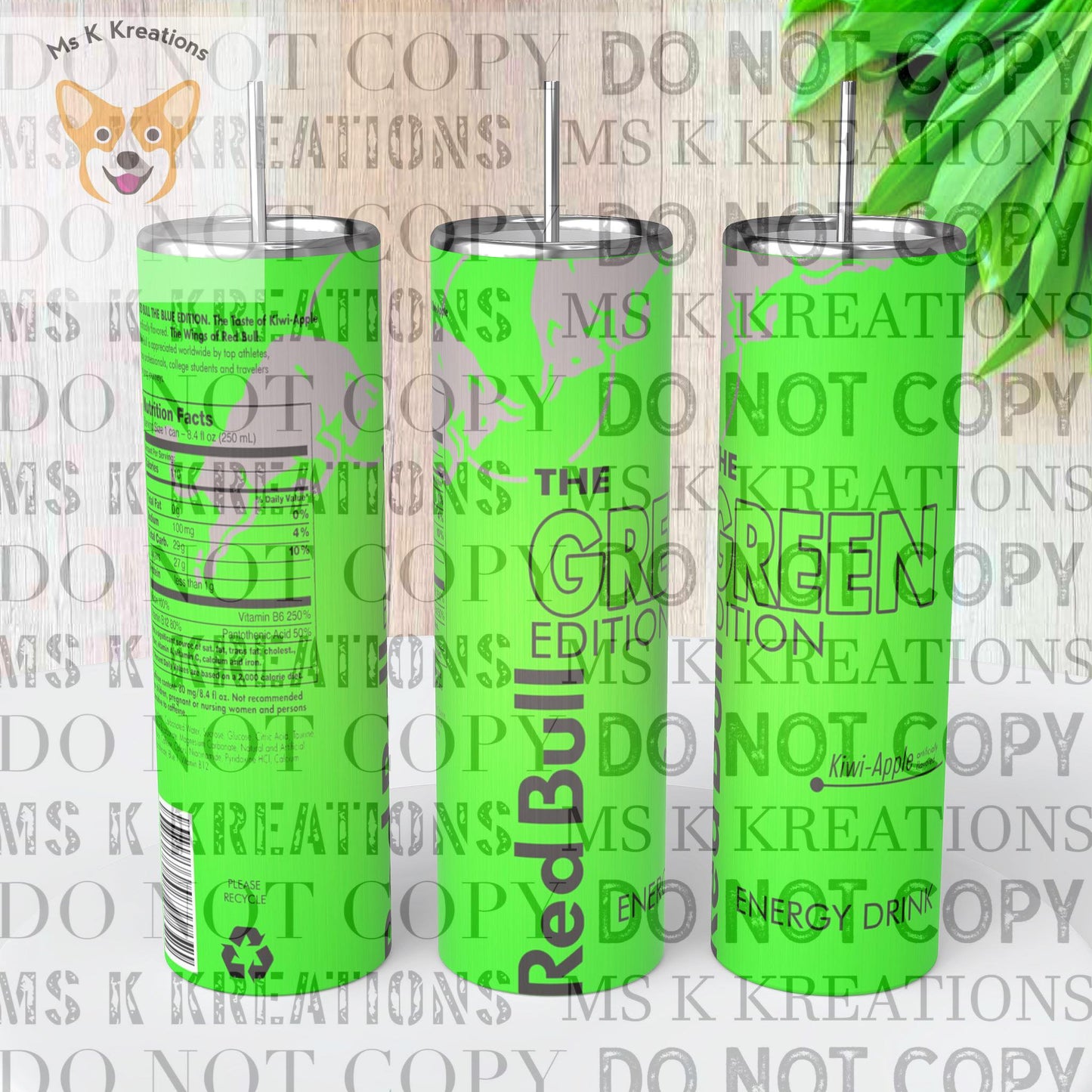 TO BE MADE - 20 Ounce Skinny Glow in the Dark - Green Edition Red Bull Can