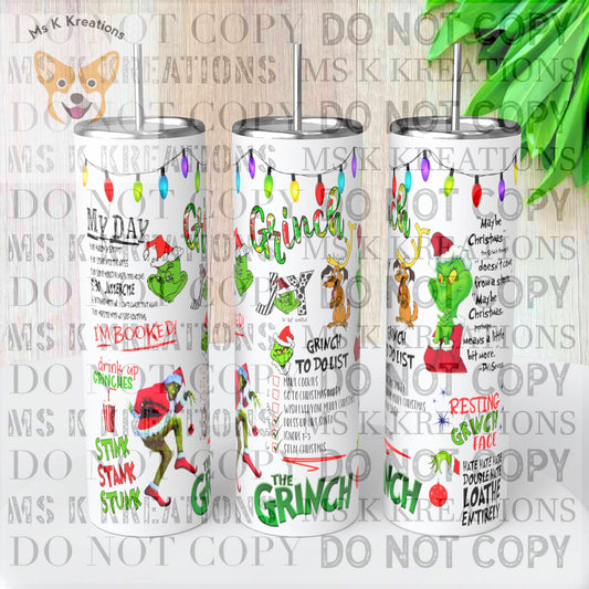 TO BE MADE - 20 Ounce Skinny Glow in the Dark - Grinch Movie