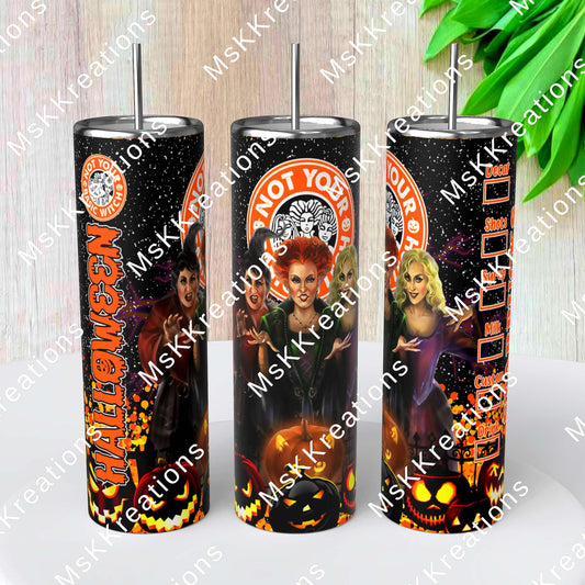 TO BE MADE - 20 Ounce Skinny Glow in the Dark - Halloween Hocus Pocus