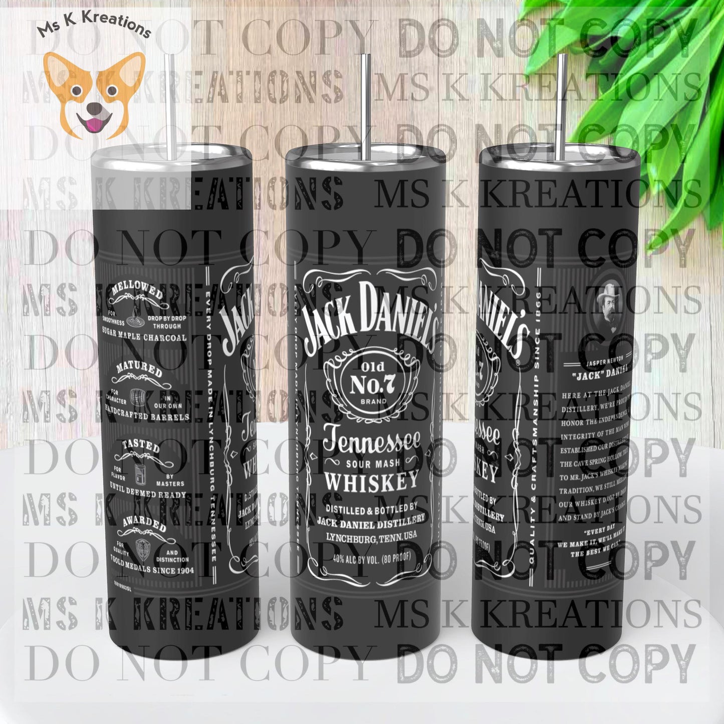 TO BE MADE - 20 Ounce Skinny Glow in the Dark - Jack Daniels