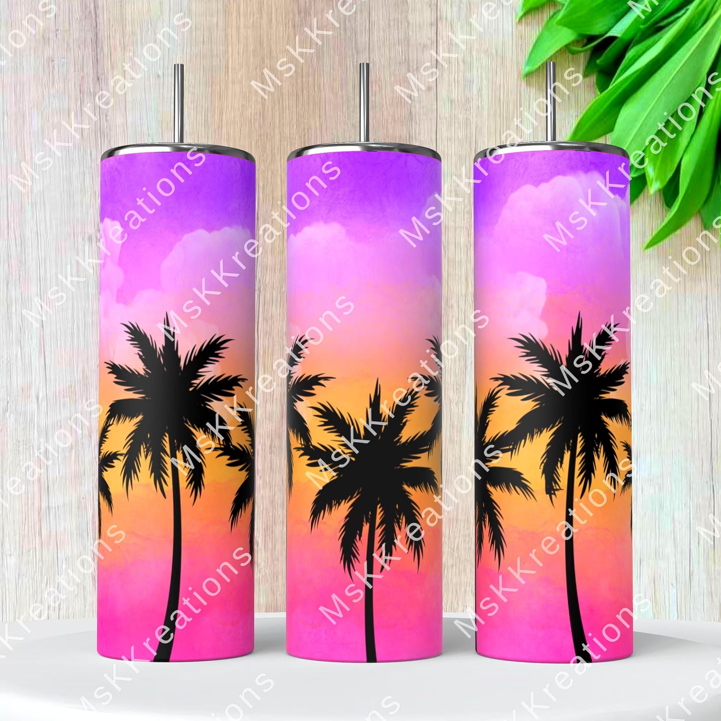 TO BE MADE - 20 Ounce Skinny Glow in the Dark - Palm Trees