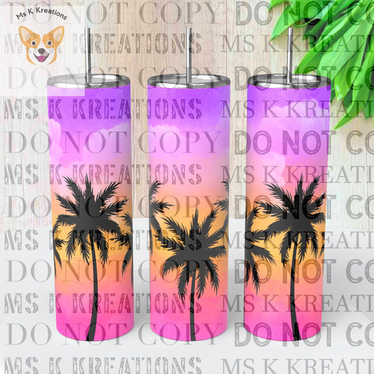 TO BE MADE - 20 Ounce Skinny Glow in the Dark - Palm Trees