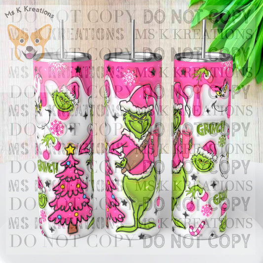 TO BE MADE - 20 Ounce Skinny Glow in the Dark - Puffy Grinch Pink