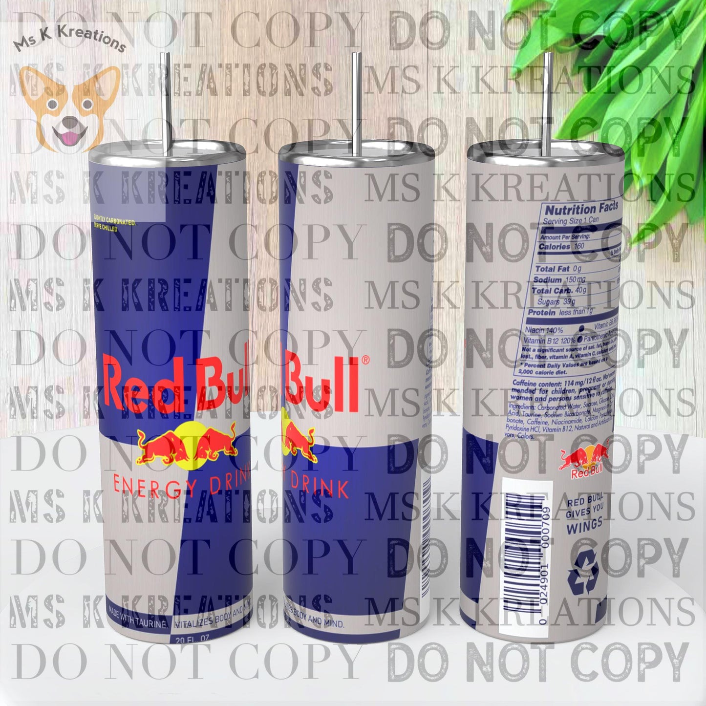 TO BE MADE - 20 Ounce Skinny Glow in the Dark - Red Bull Wrap