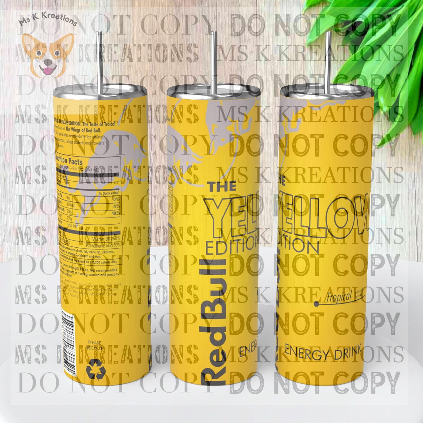 TO BE MADE - 20 Ounce Skinny Glow in the Dark - Yellow Edition Red Bull Can