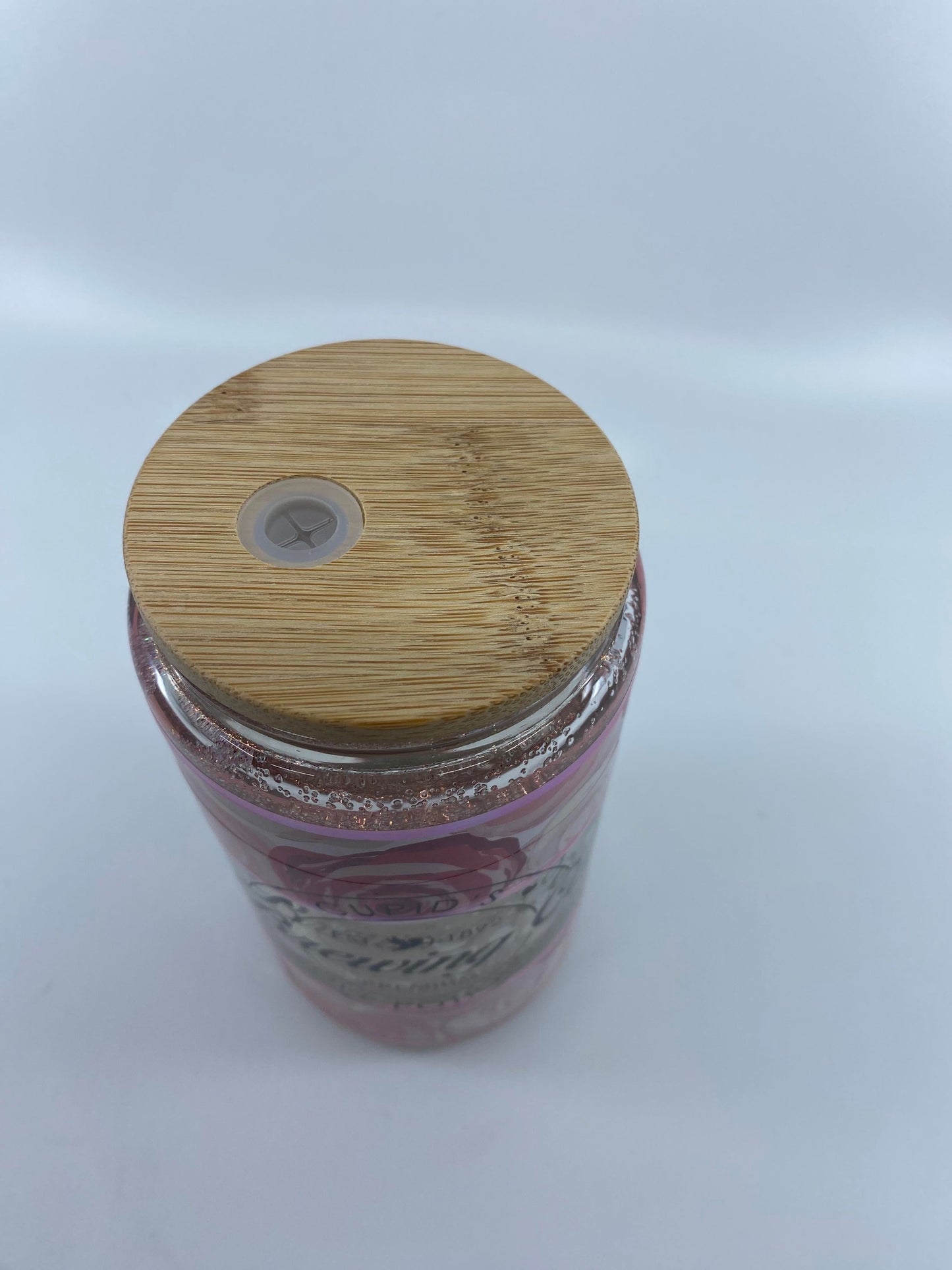 12 Ounce Snowglobe with Bamboo Lid - Cupid's Love Potions Brewing Co