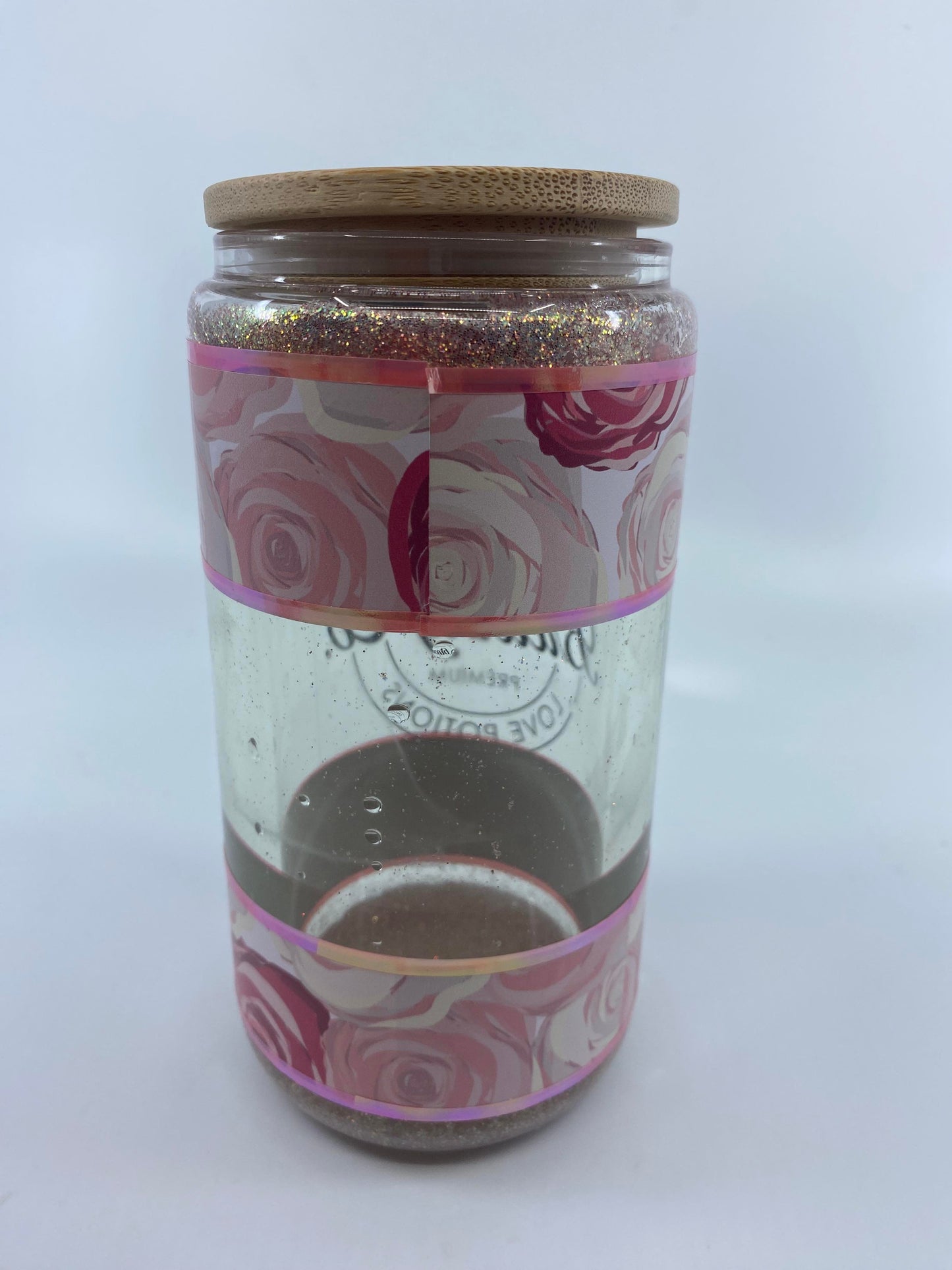 12 Ounce Snowglobe with Bamboo Lid - Cupid's Love Potions Brewing Co
