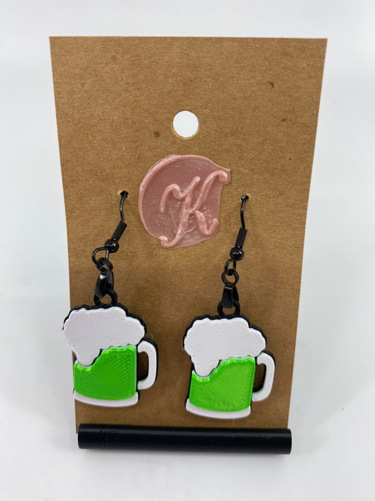 3D Printed Jewelry - St Patricks Day Green Beer Mug