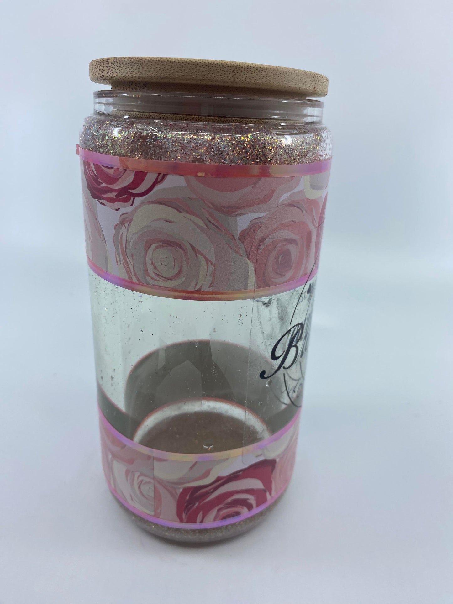 12 Ounce Snowglobe with Bamboo Lid - Cupid's Love Potions Brewing Co