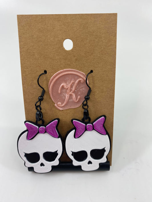 3D Printed Jewelry - Skull with Bow
